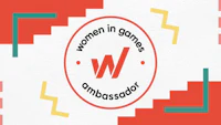 the logo for women in games ambassador