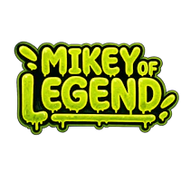 mikey of legend logo on a green background