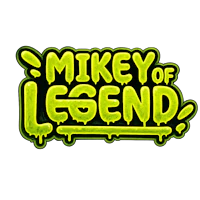 mikey of legend logo on a black background